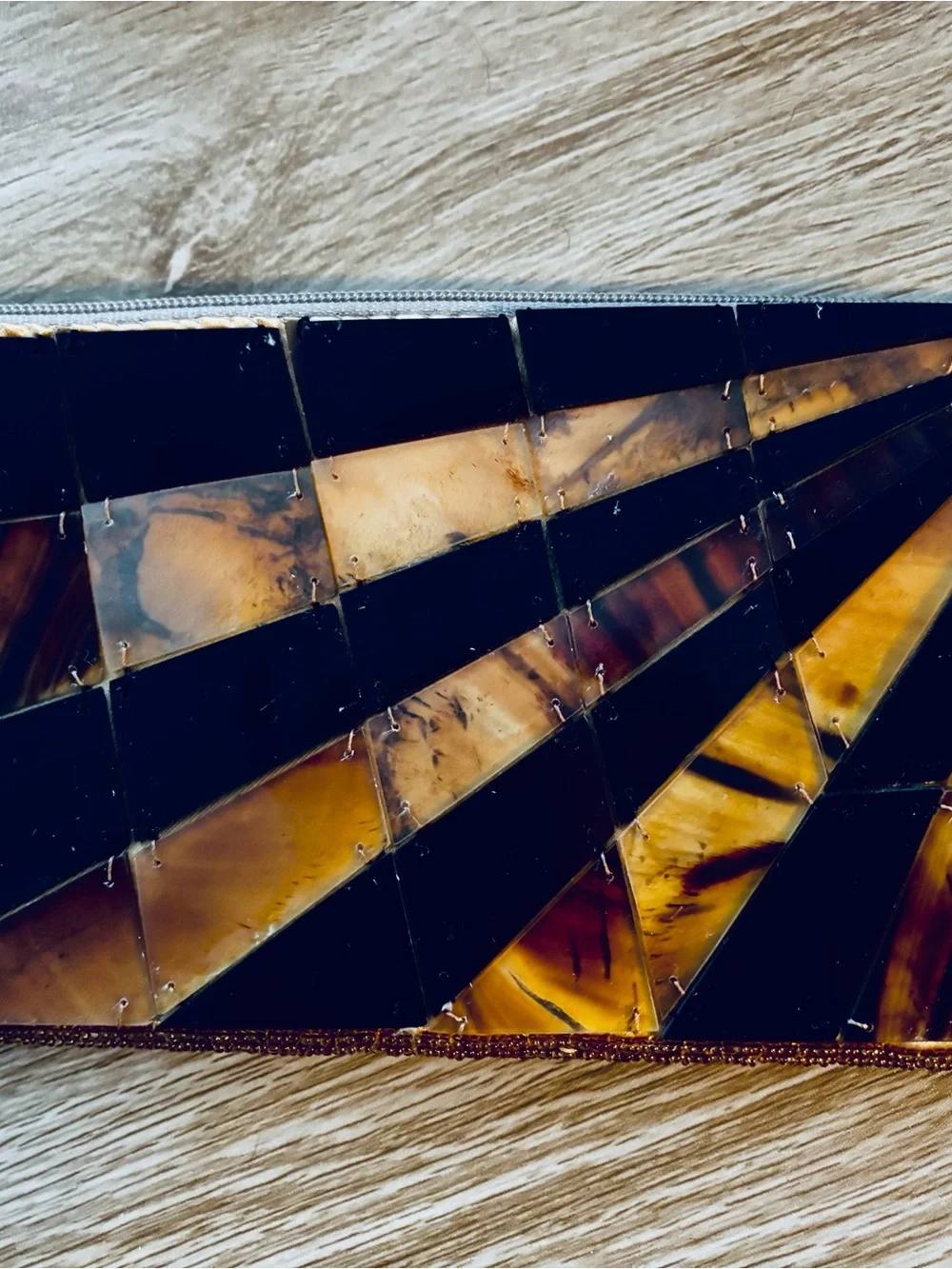 Horn Mosaic Clutch - Black & Amber